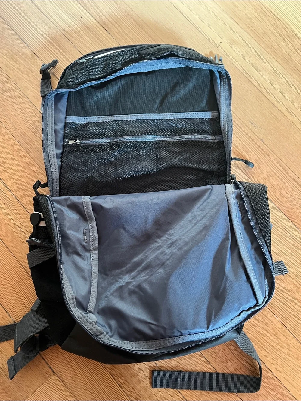 New Balance Black Backpack with Teal & Orange Logos